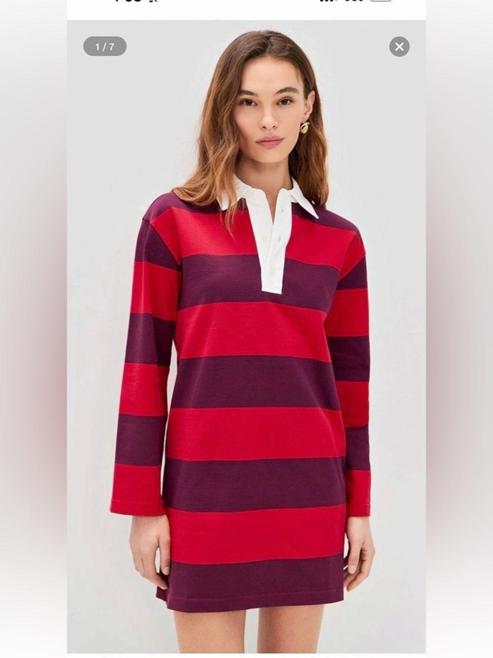 ShopBop/Le Bop Rugby 100% Cotton Striped Mini Dress, Size Small, EUC